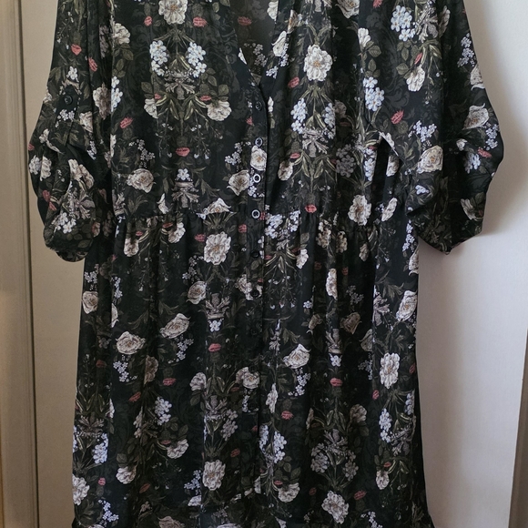 Torrid Outlander Lexie Floral Chiffon Hi-Lo Babydoll Tunic - Picture 6 of 16